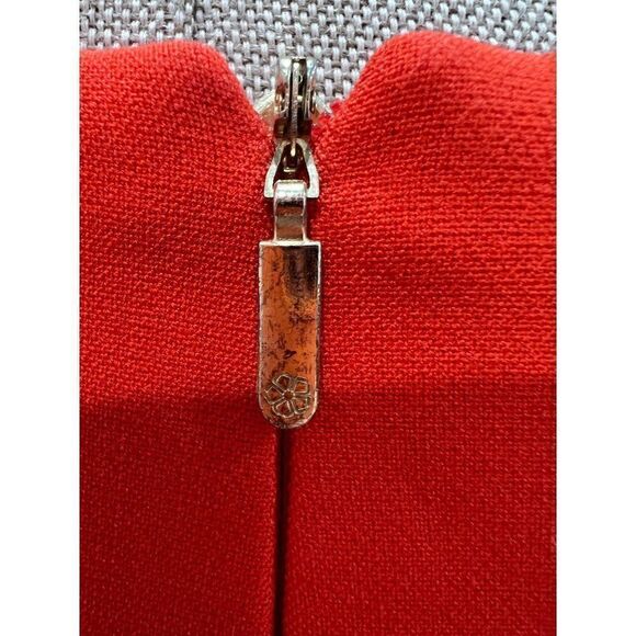 Trina Turk Red/Orange V-Neck 3/4 Sleeve Dress Size 2 - Picture 4 of 5